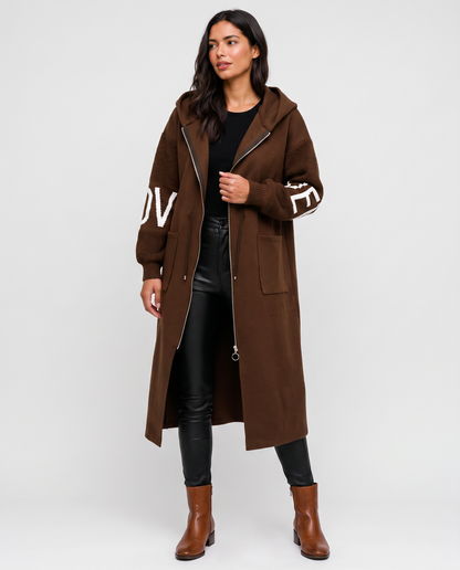 Virelle | Cardigan Long À Capuche