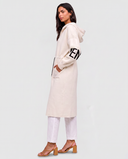 Virelle | Cardigan Long À Capuche