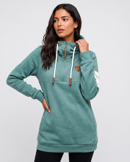 Virelle | Sweat Demi-Zip À Capuche Cargo Femme