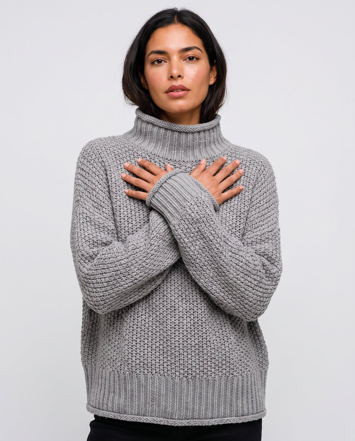 Virelle | Pull Col Roulé En Maille Épaisse