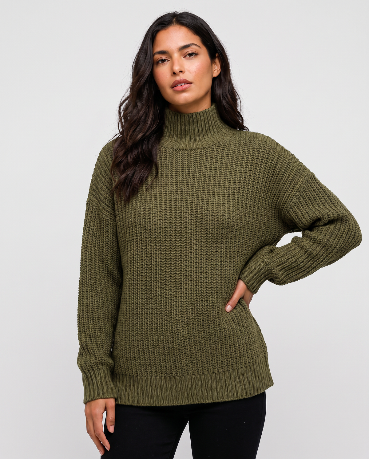 Virelle | Pull Col Roulé En Maille Épaisse