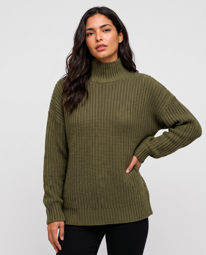 Virelle | Pull Col Roulé En Maille Épaisse