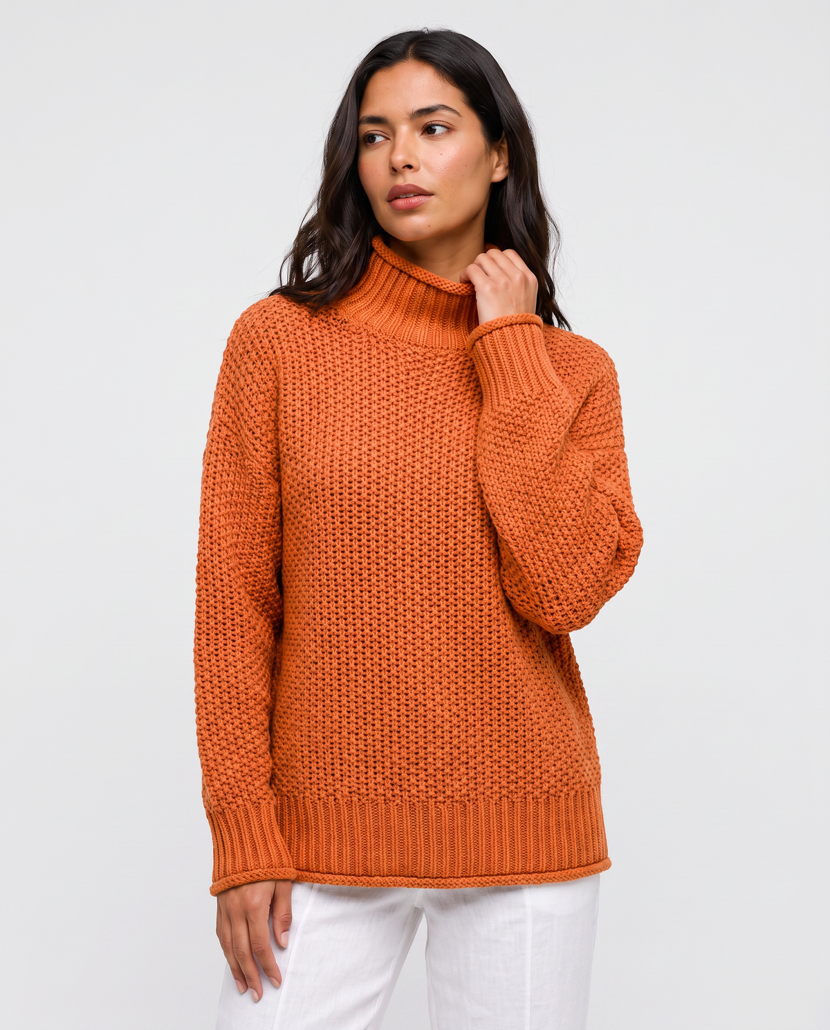 Virelle | Pull Col Roulé En Maille Épaisse