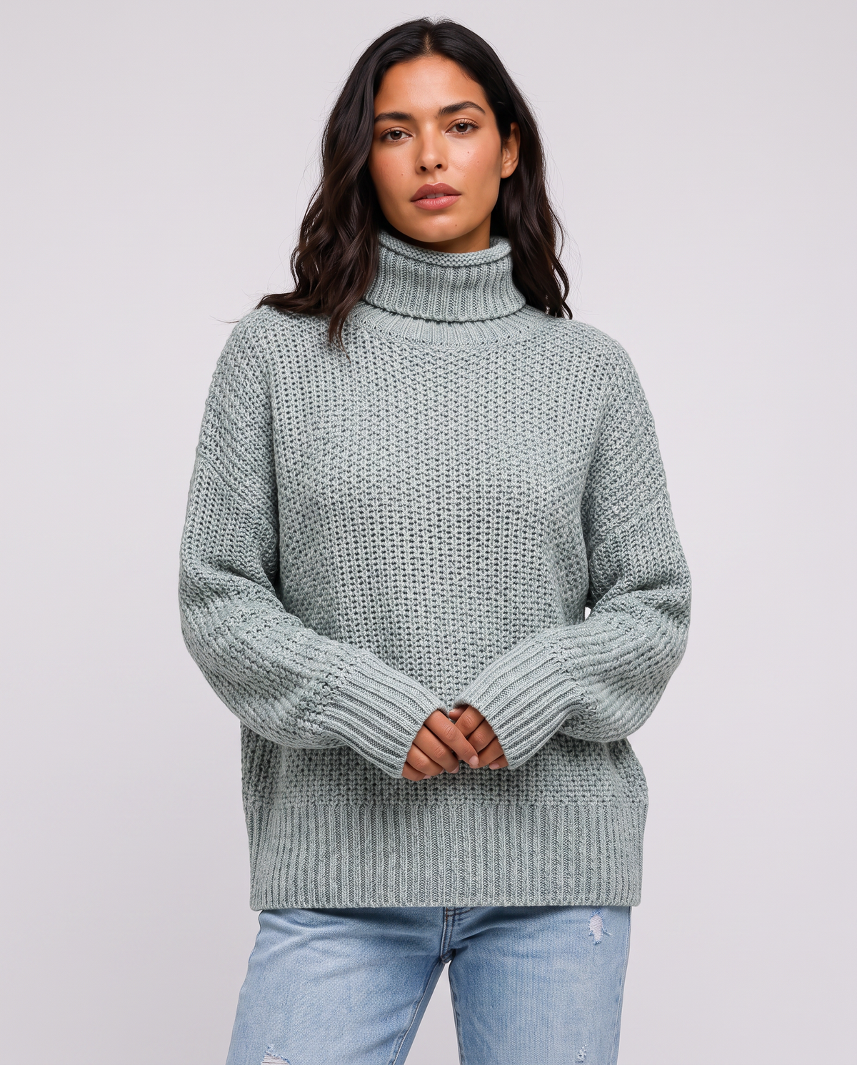 Virelle | Pull Col Roulé En Maille Épaisse