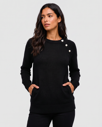 Virelle | Pull Femme Boutonné Épaule