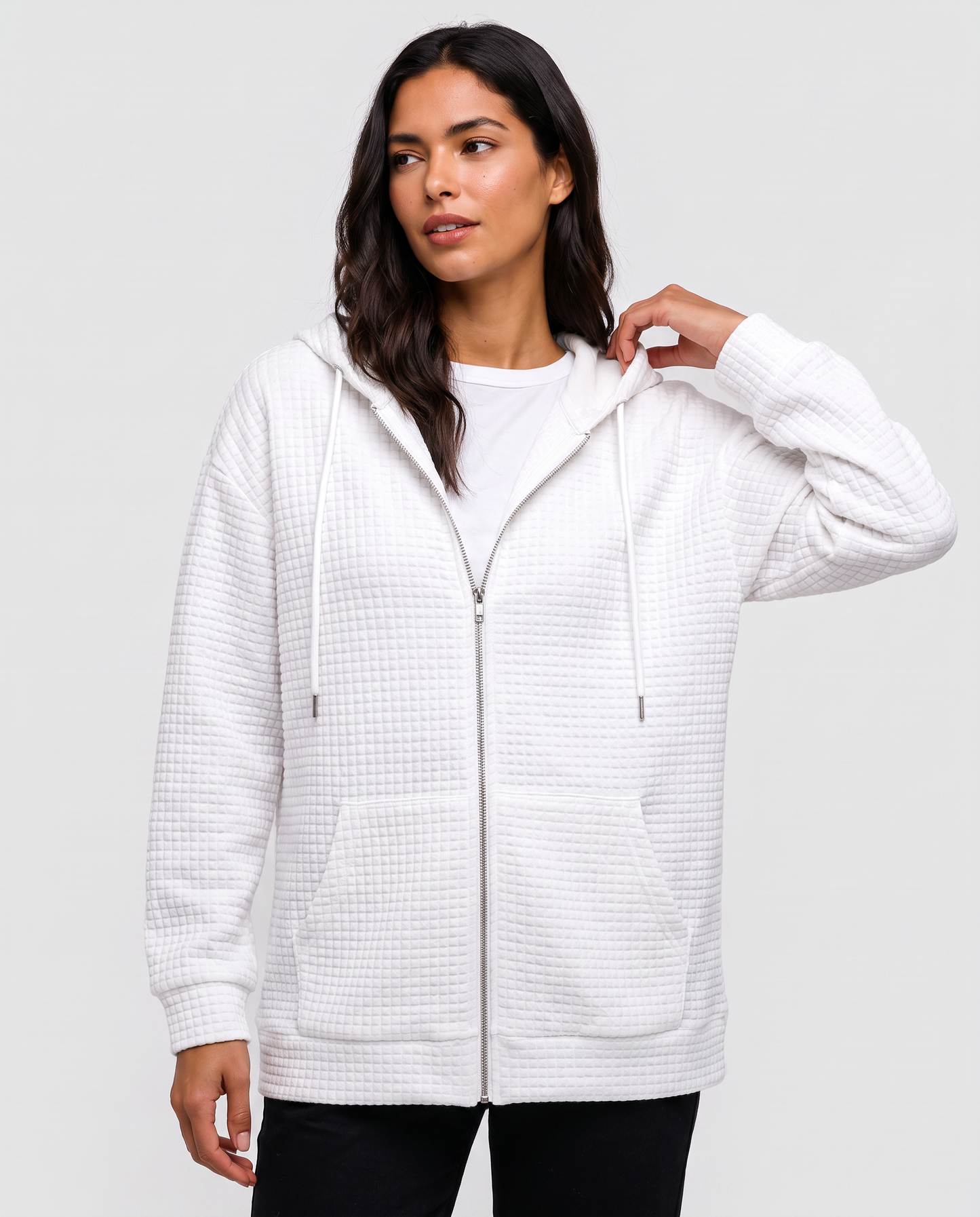 Virelle | Hoodie Zippé Texturé Femme