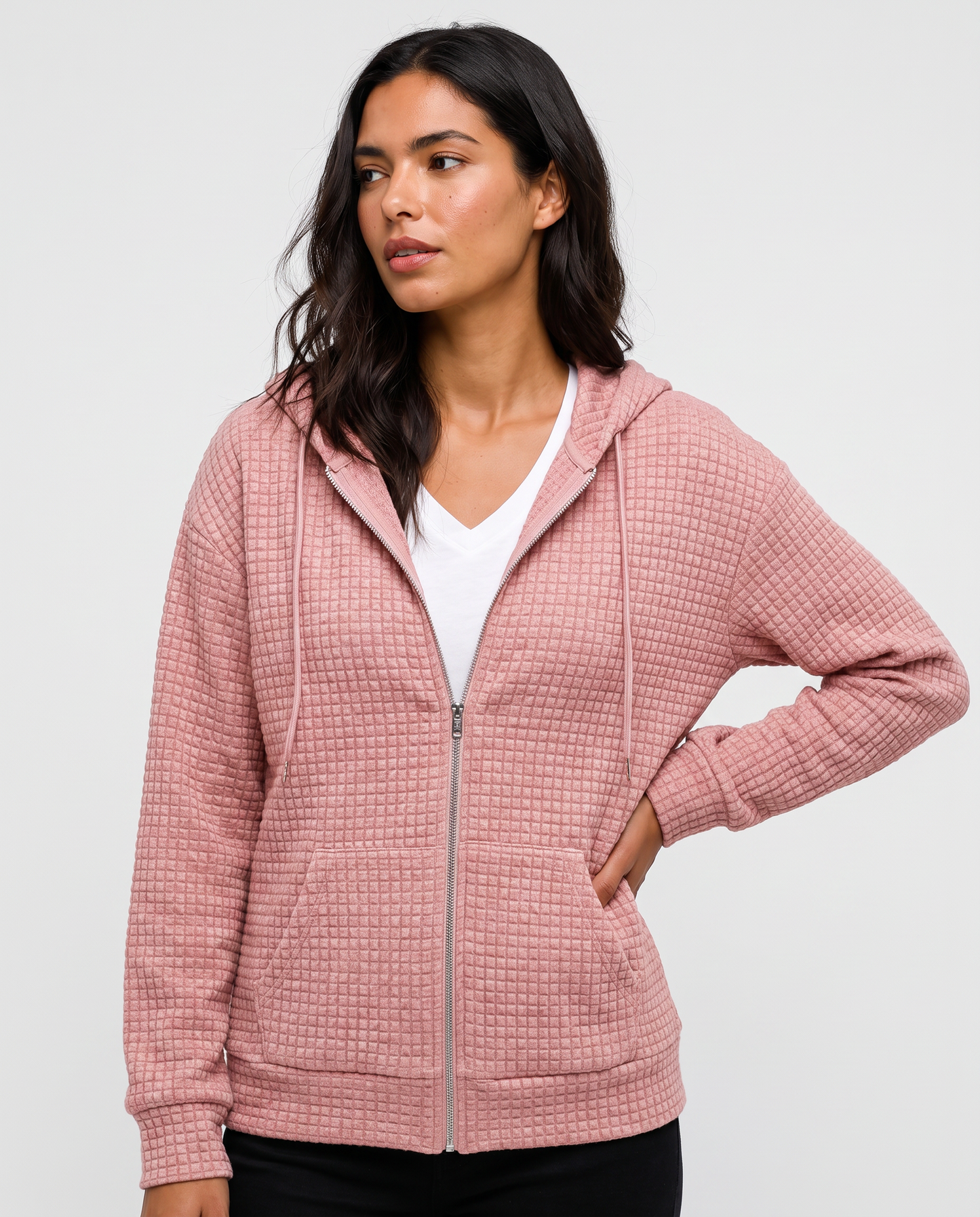 Virelle | Hoodie Zippé Texturé Femme