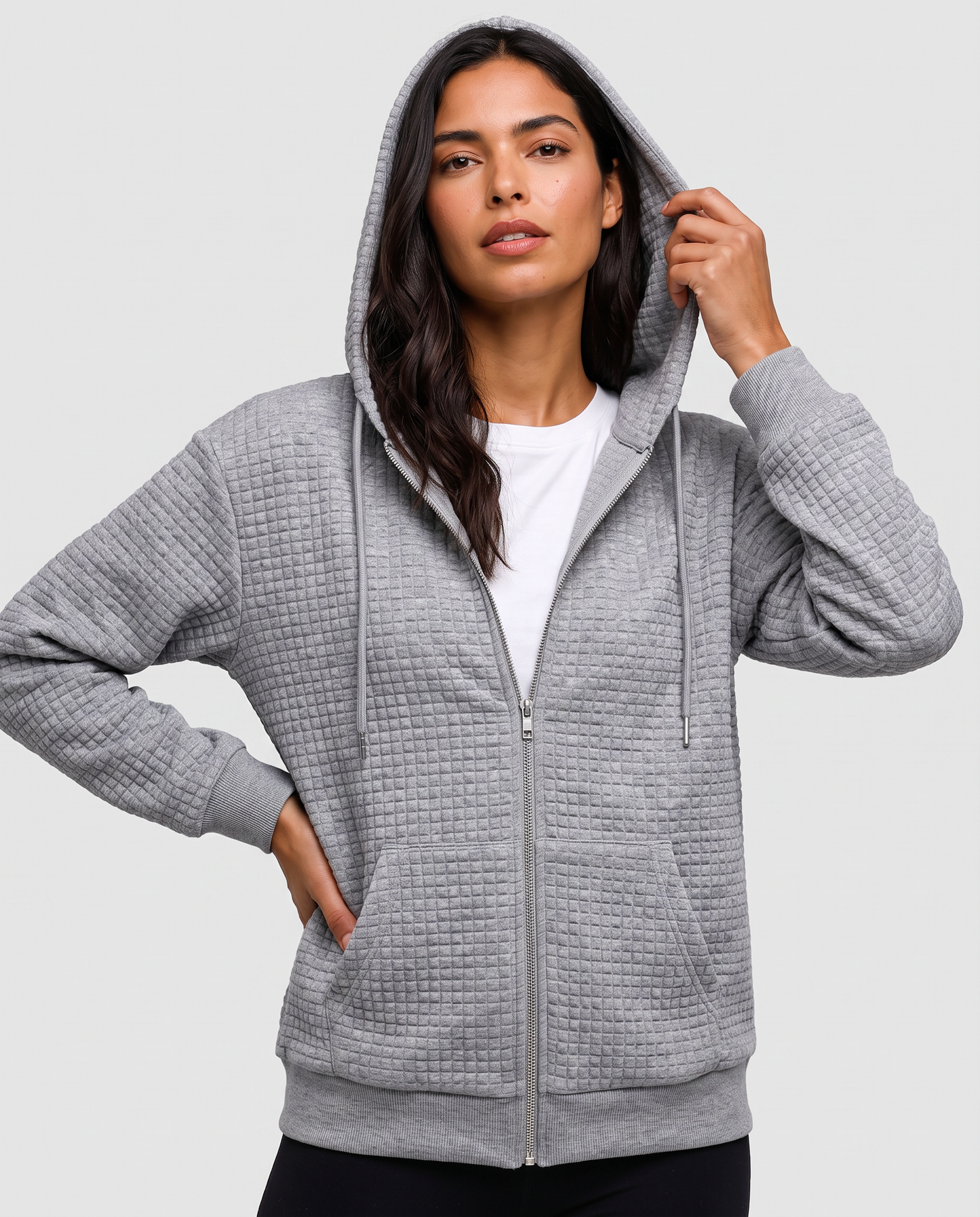 Virelle | Hoodie Zippé Texturé Femme