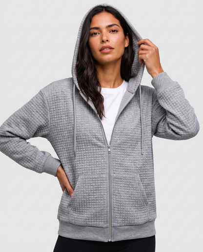 Virelle | Hoodie Zippé Texturé Femme