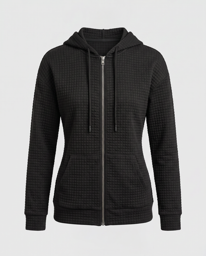 Virelle | Hoodie Zippé Texturé Femme