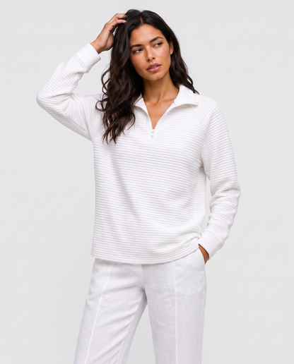 Virelle | Pull Côtelé Demi-Zip Femme
