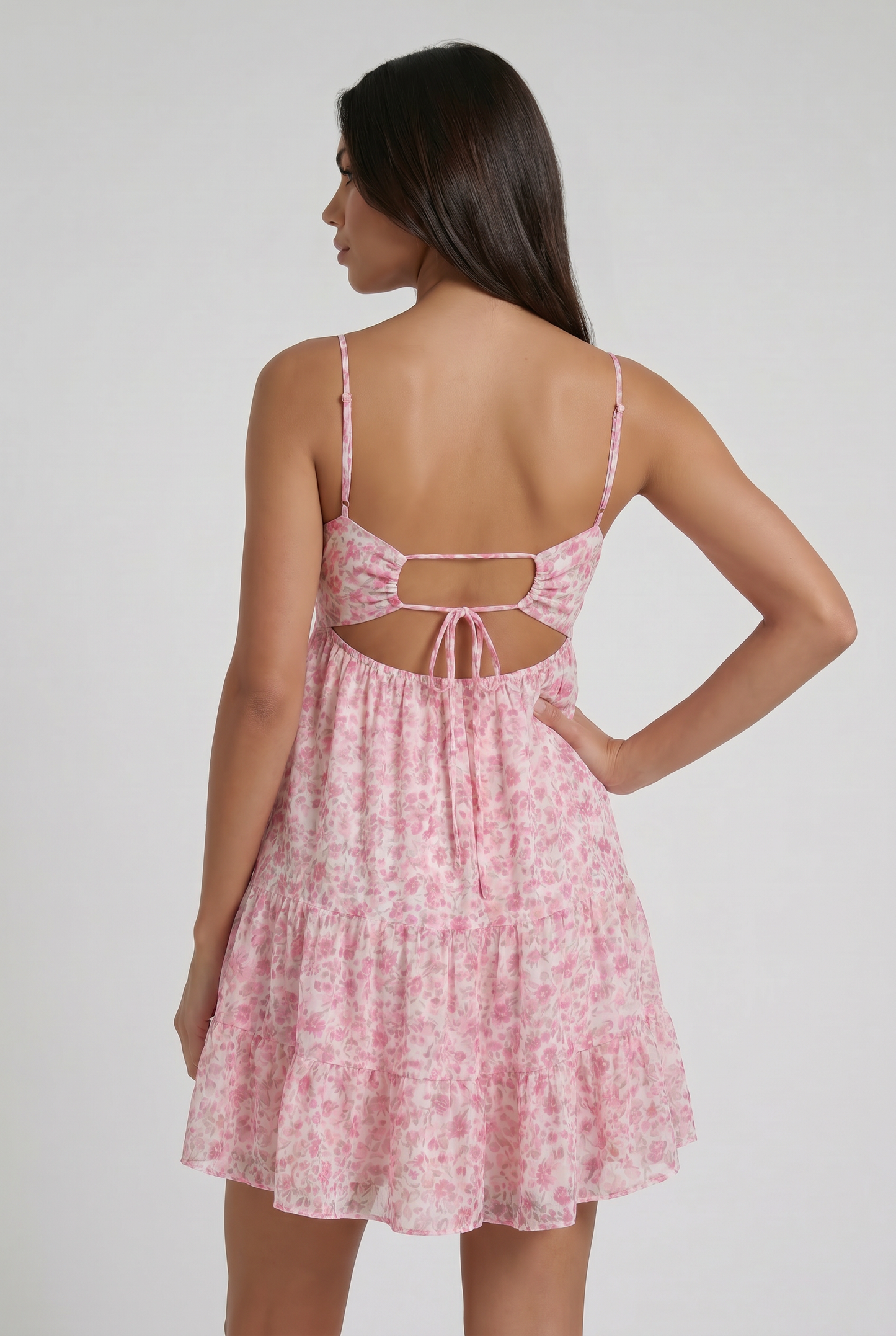 Virelle | Mini Robe Femme Florale À Ourlet Volanté