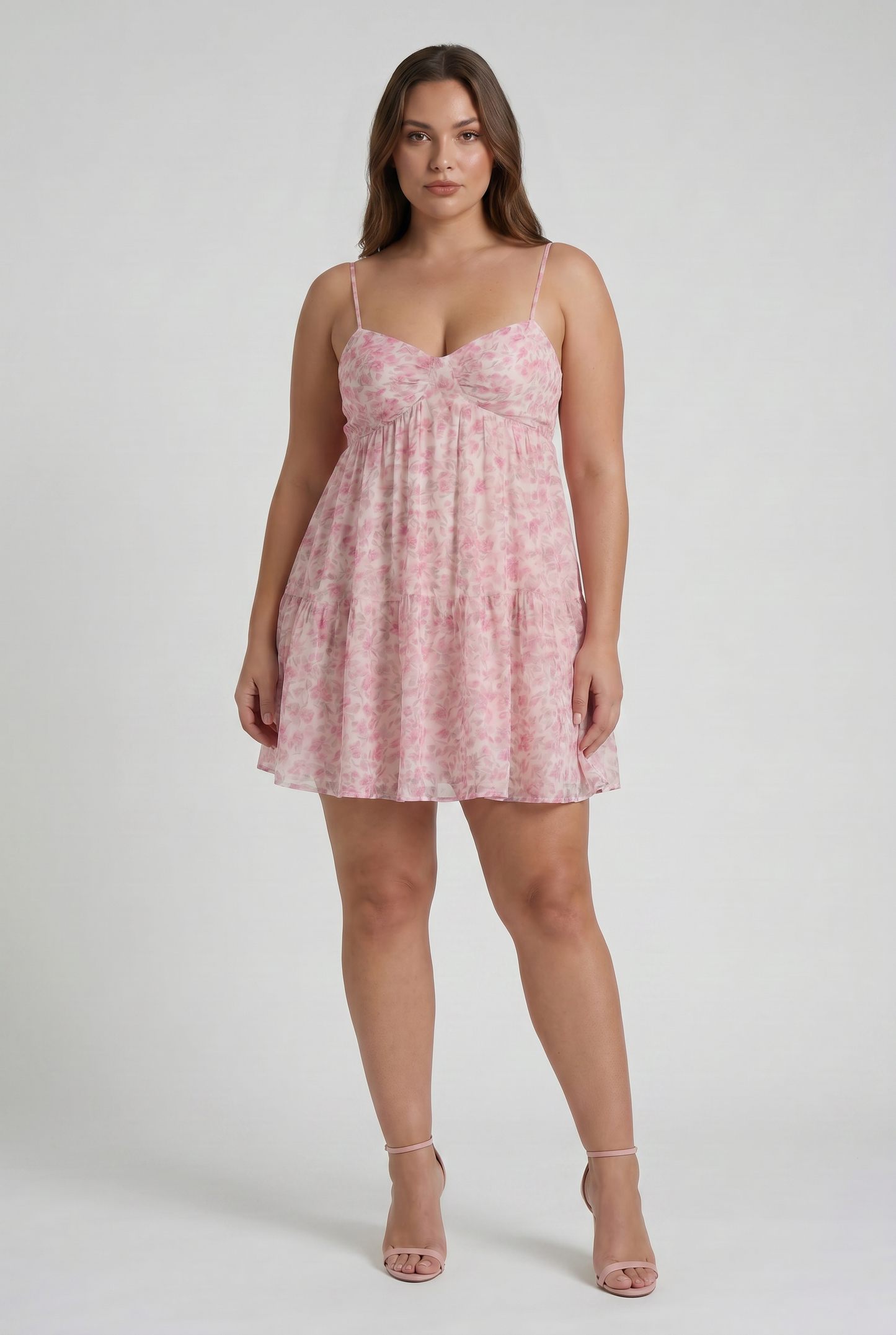 Virelle | Mini Robe Femme Florale À Ourlet Volanté
