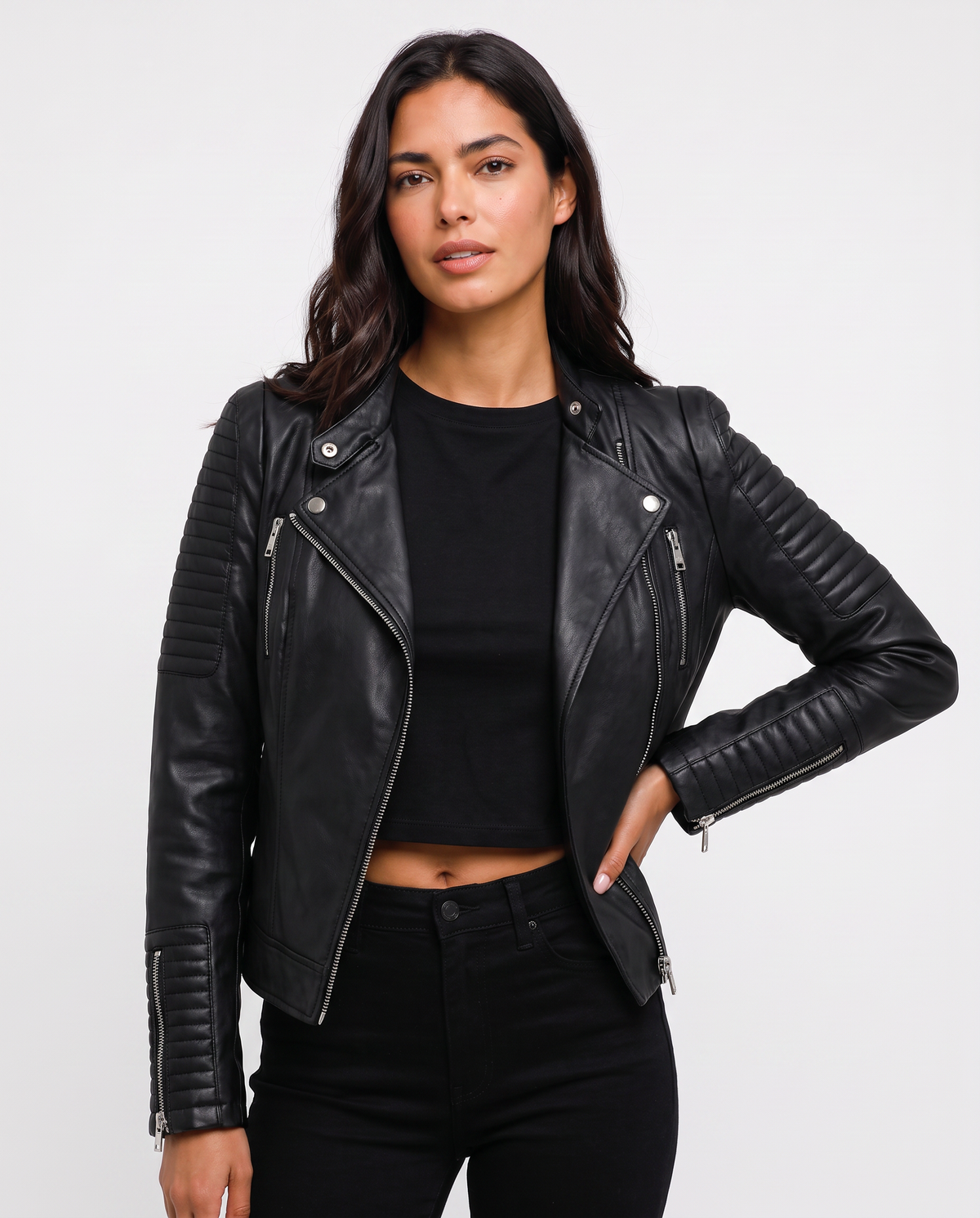 Virelle | Veste Courte Effet Cuir Femme