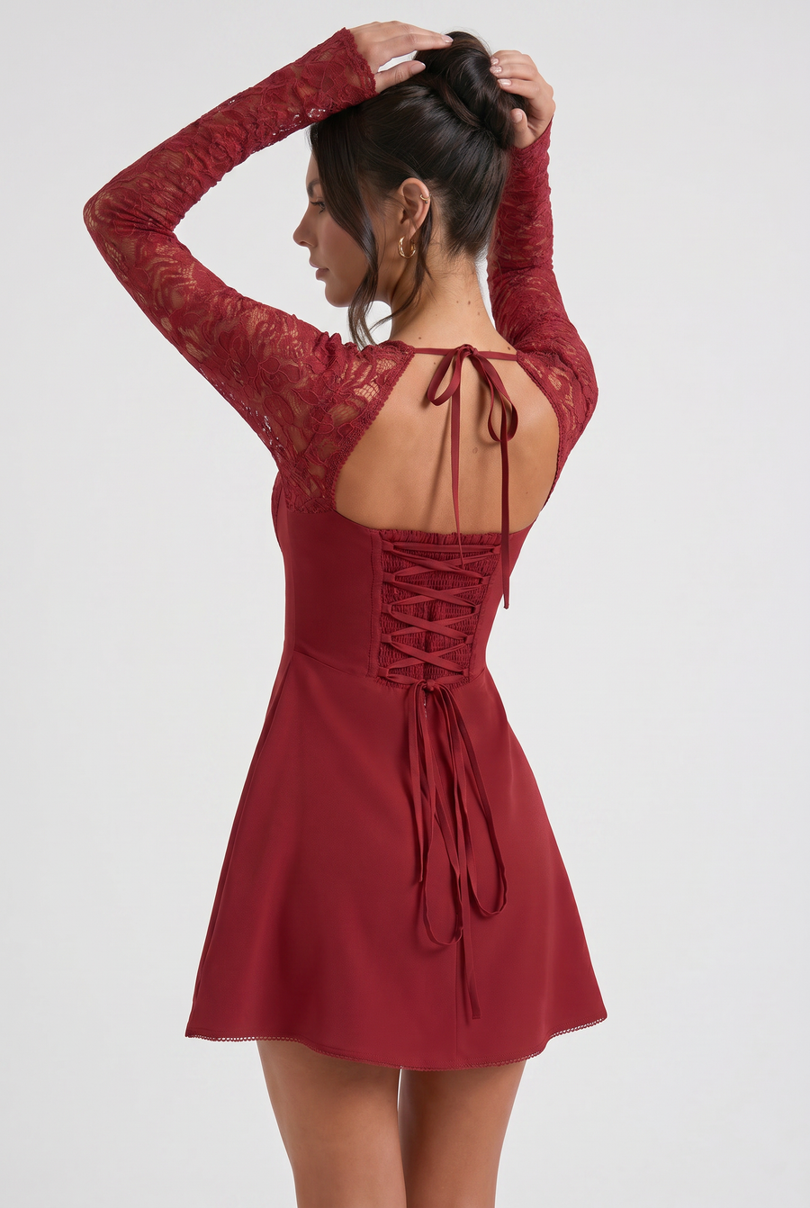 Virelle | Mini Robe Dentelle Manches Longues