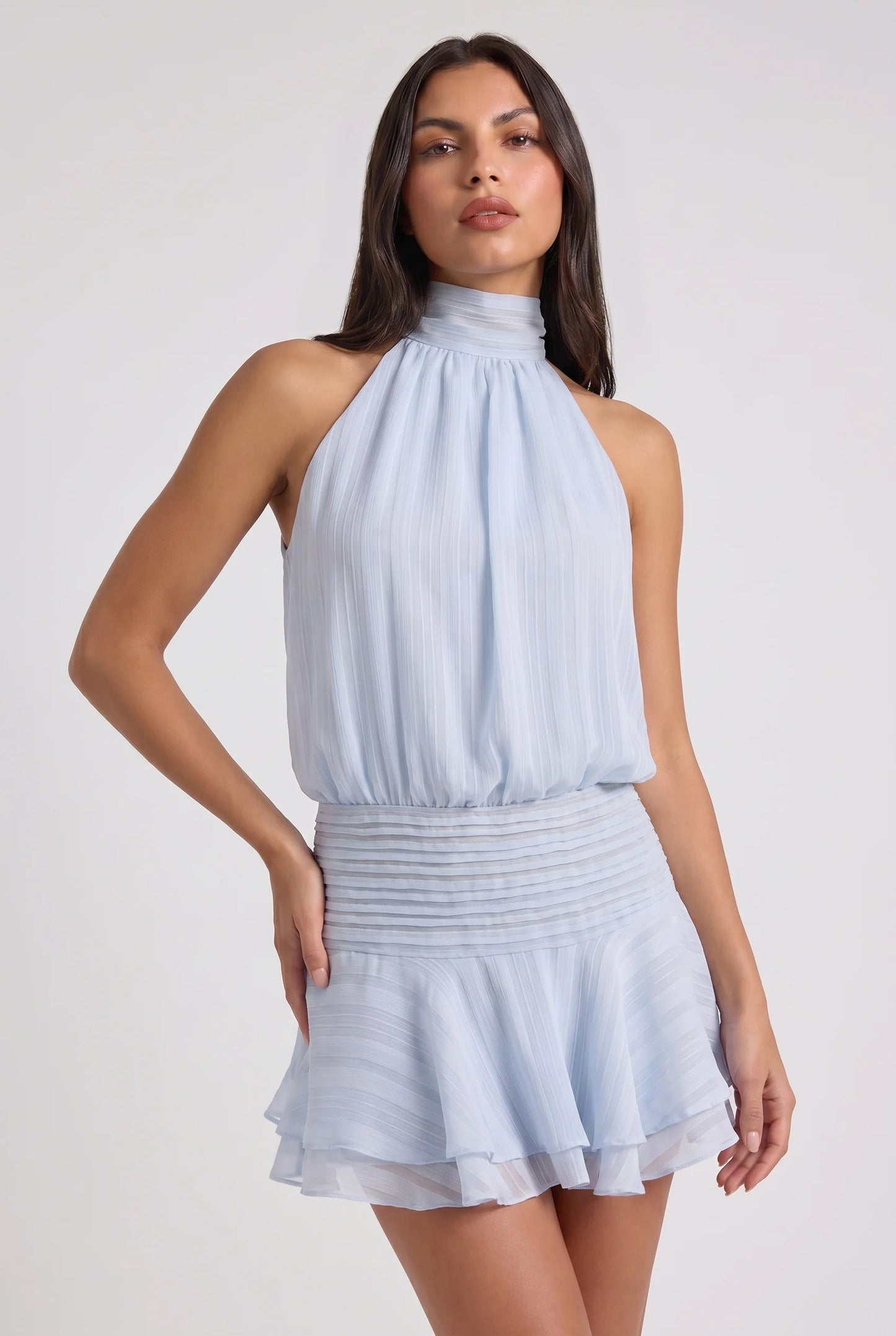 Virelle | Robe Dos Nu En Mousseline Avec Ourlet Asymétrique