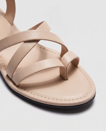 Virelle | Sandales Plates Femme À Brides Avec Entredoigt
