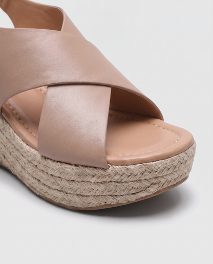 Virelle | Sandales Compensées Espadrilles Femme À Brides Croisées