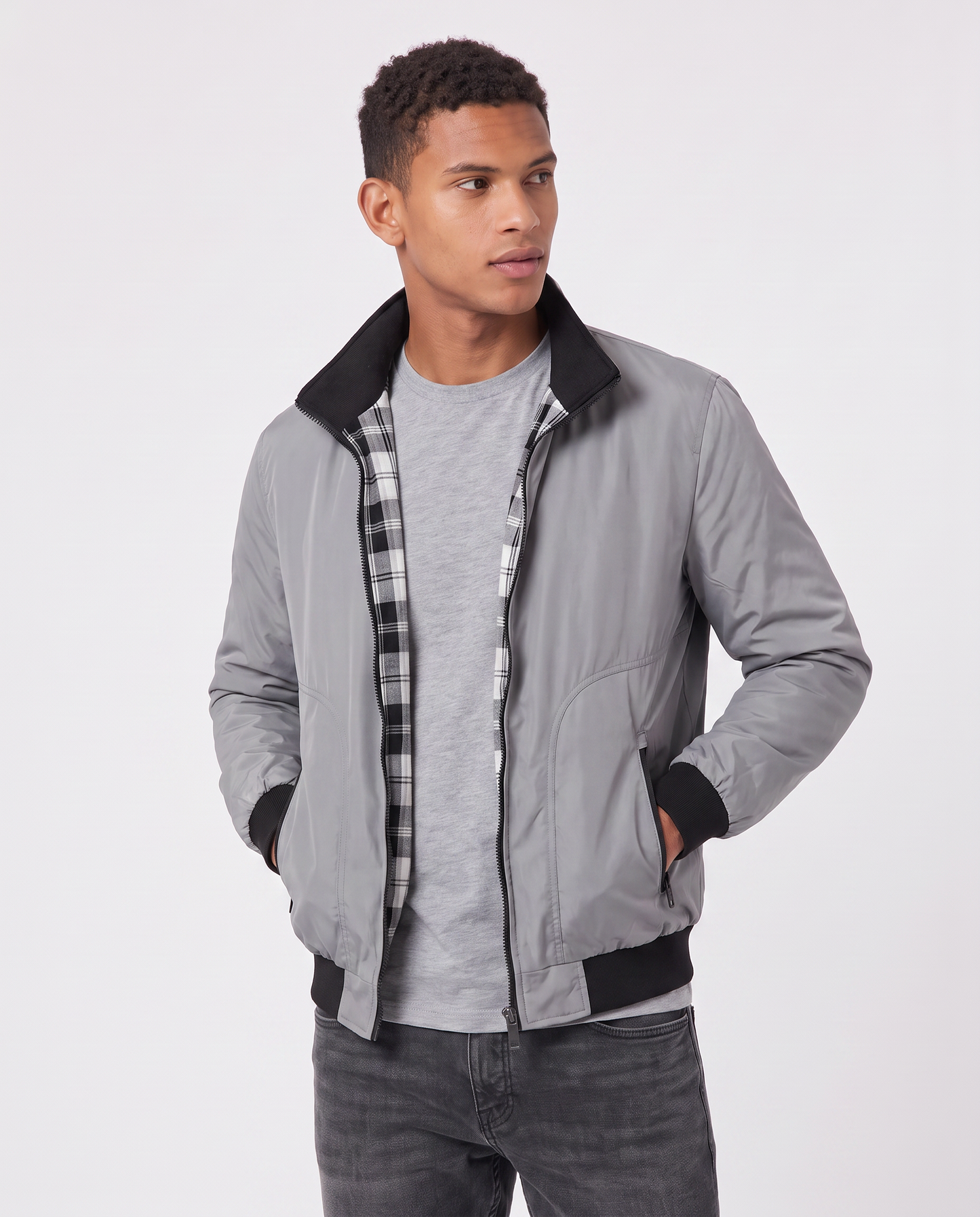 Virelle | Veste Bomber Homme - Gris Clair