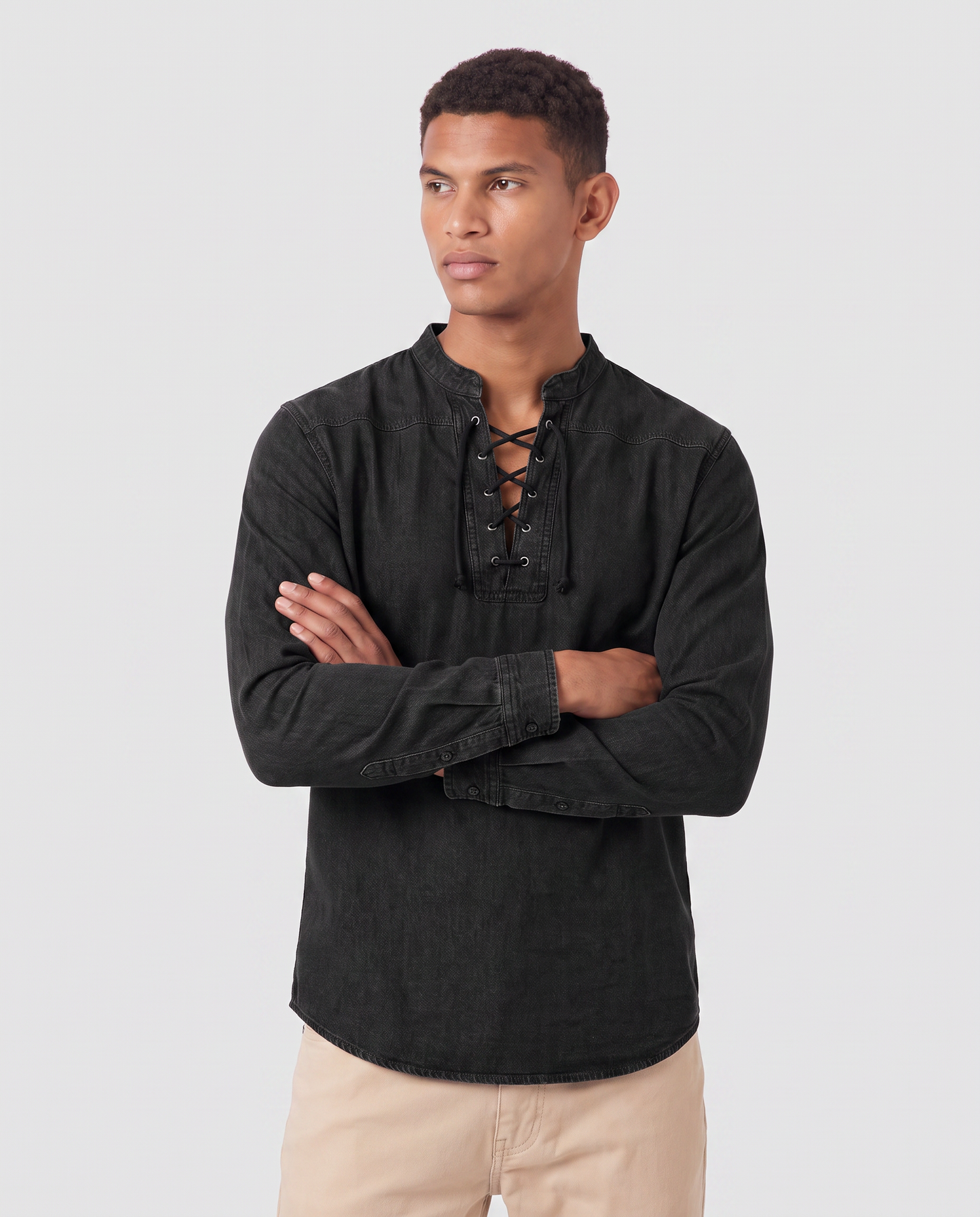 Virelle | Chemise Homme Col V À Lacets