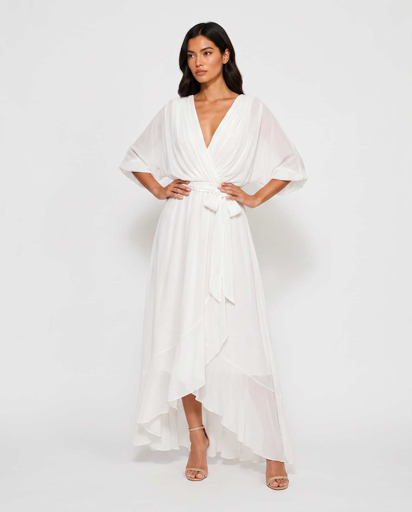 Virelle | Robe Longue En Mousseline À Décolleté En V