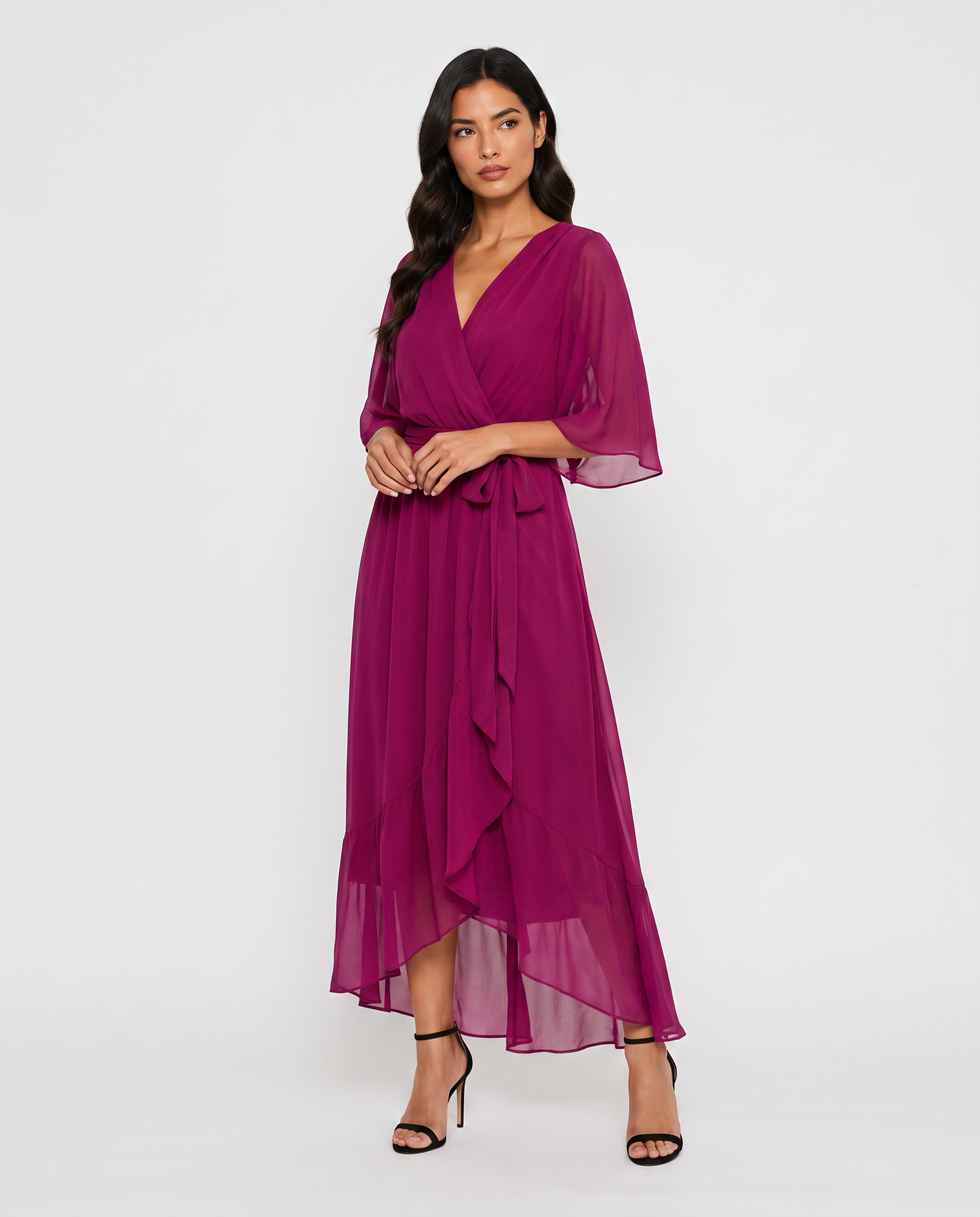 Virelle | Robe Longue En Mousseline À Décolleté En V