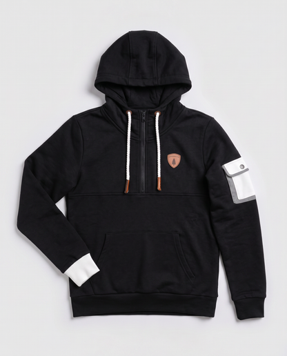 Virelle | Sweat Demi-Zip À Capuche Cargo Femme