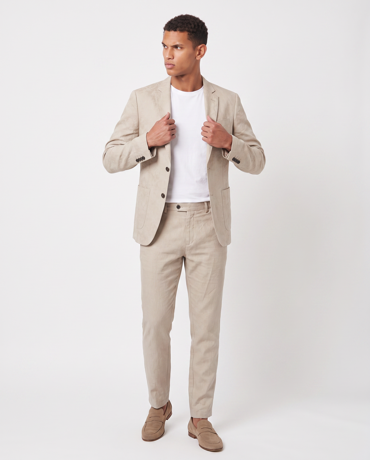 Virelle | Blazer Homme Beige Texturé