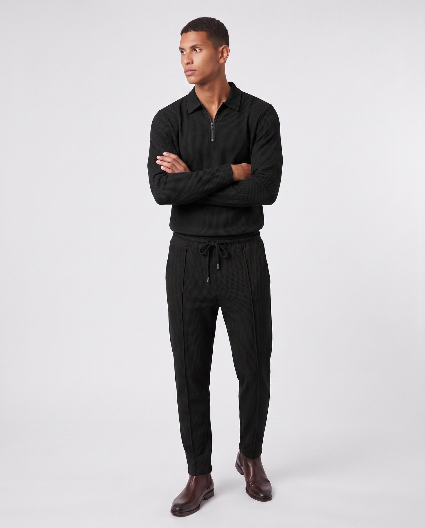 Virelle | Ensemble Homme Waffle Demi-Zip
