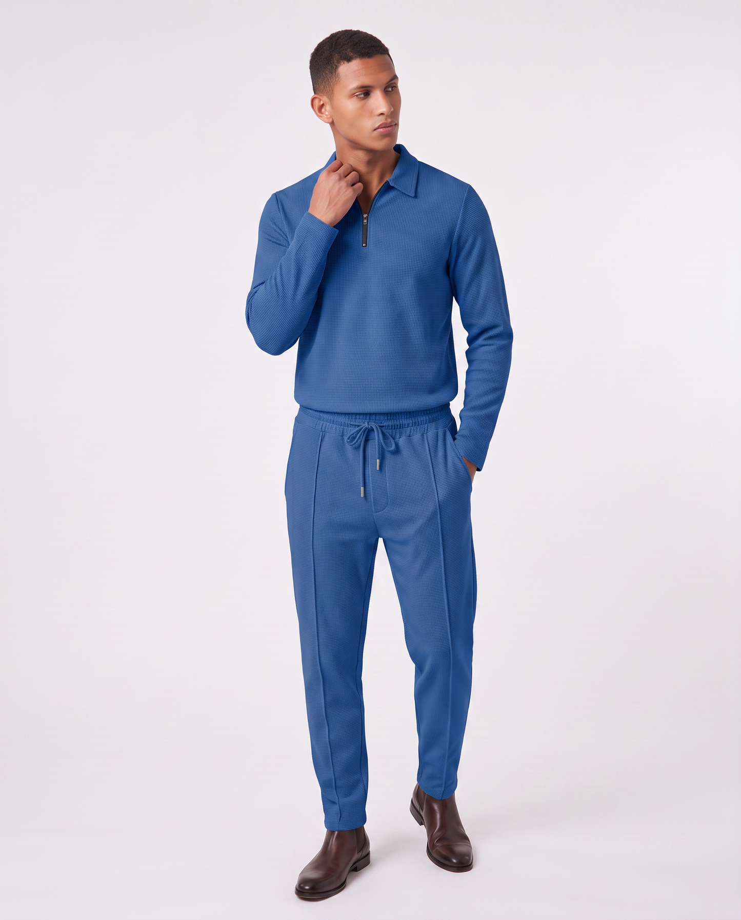 Virelle | Ensemble Homme Waffle Demi-Zip