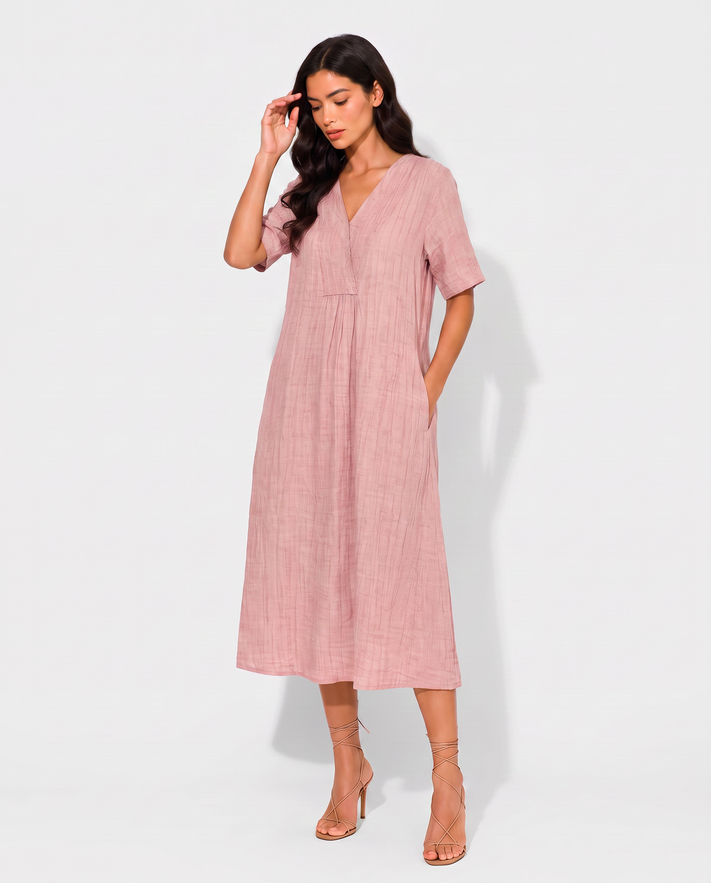 Virelle | Robe Midi Fluide Femme Avec Poches