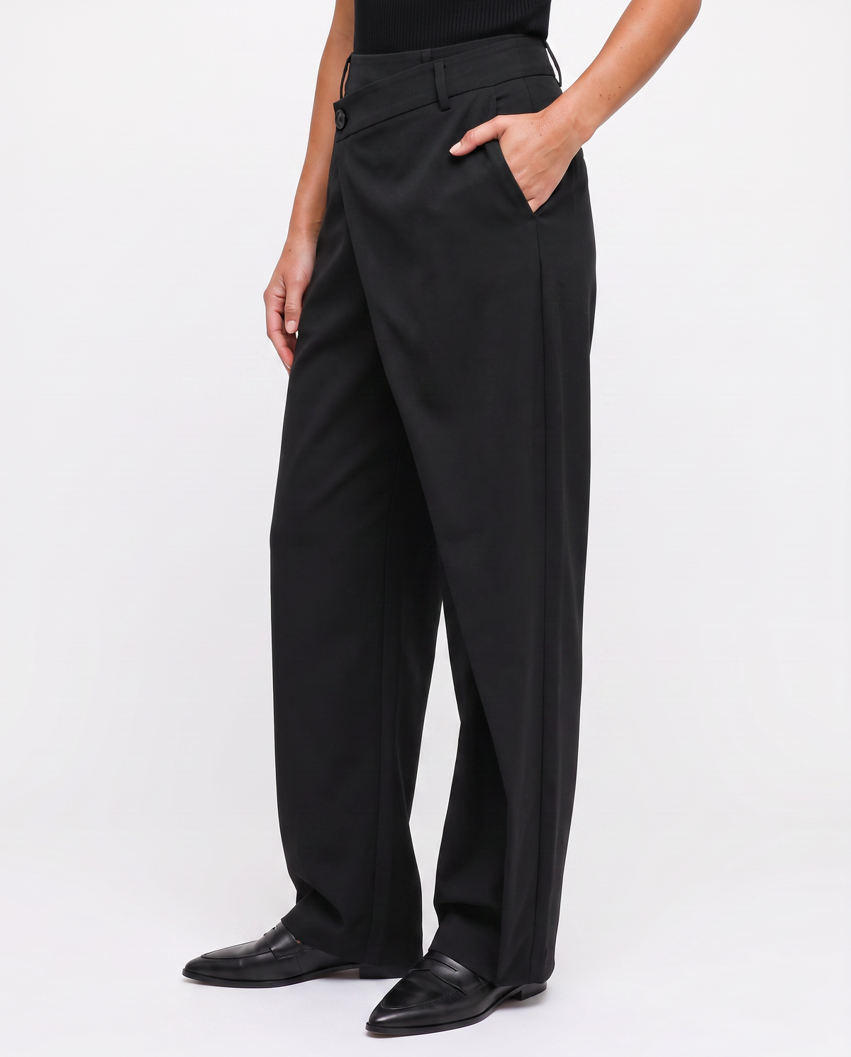 Virelle | Pantalon Asymétrique Femme Taille Haute