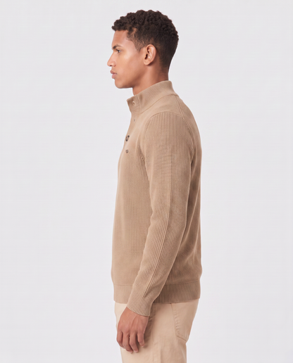 Virelle | Pull Homme Col Montant Boutonné