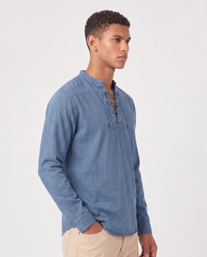 Virelle | Chemise Homme Col V À Lacets