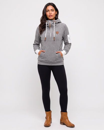Virelle | Sweat Demi-Zip À Capuche Cargo Femme