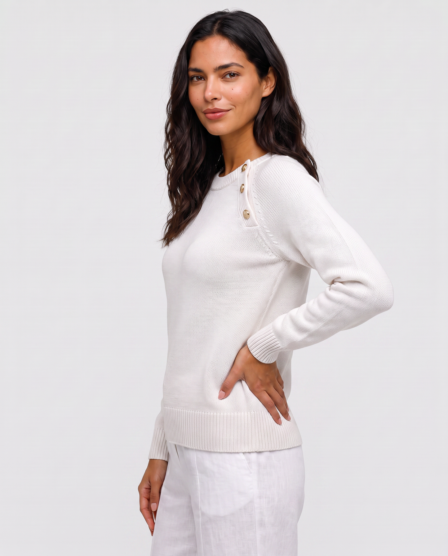 Virelle | Pull Femme Boutonné Épaule