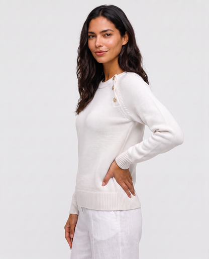 Virelle | Pull Femme Boutonné Épaule