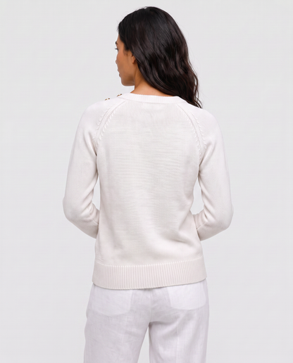 Virelle | Pull Femme Boutonné Épaule