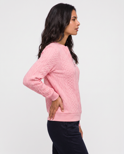 Virelle | Pull Demi-Zip Femme Torsadé