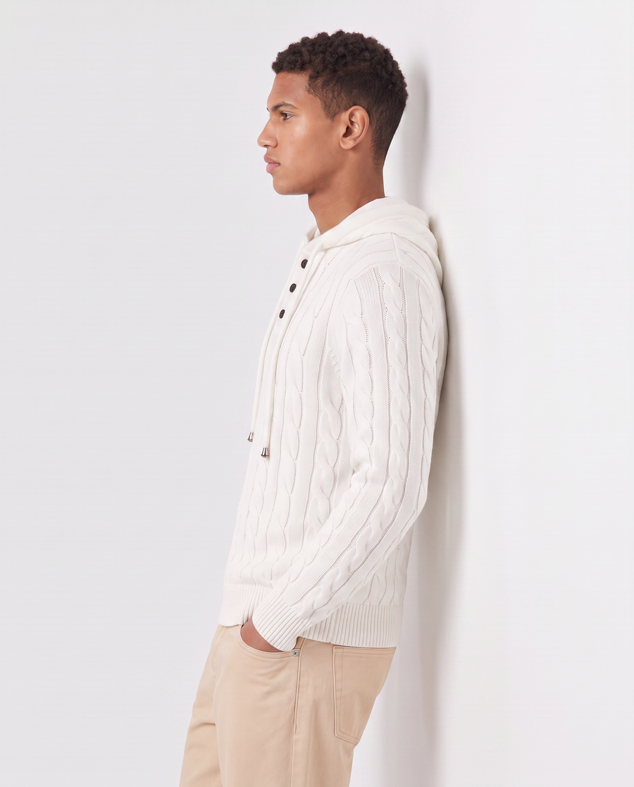 Virelle | Pull Homme À Capuche Torsadé