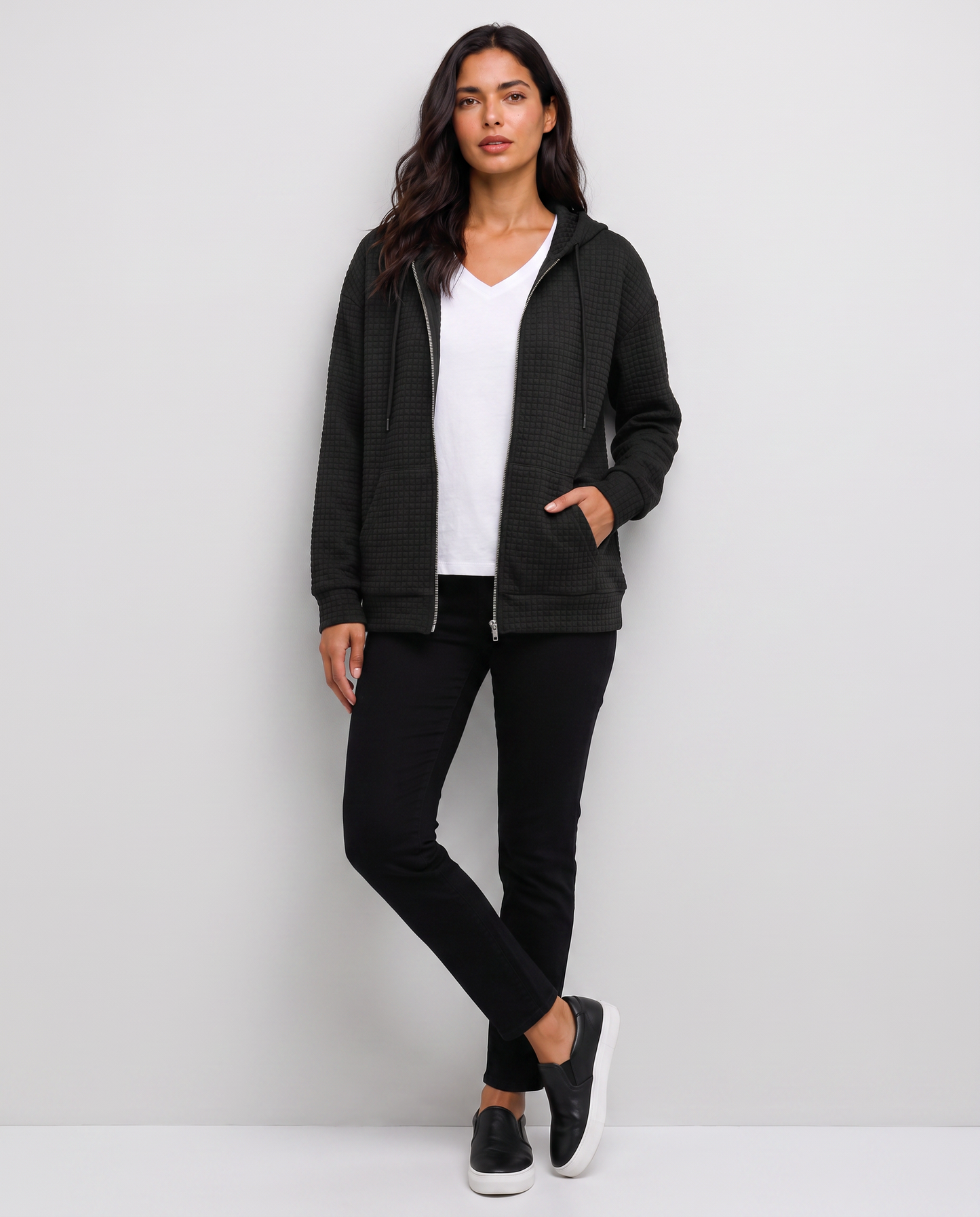 Virelle | Hoodie Zippé Texturé Femme