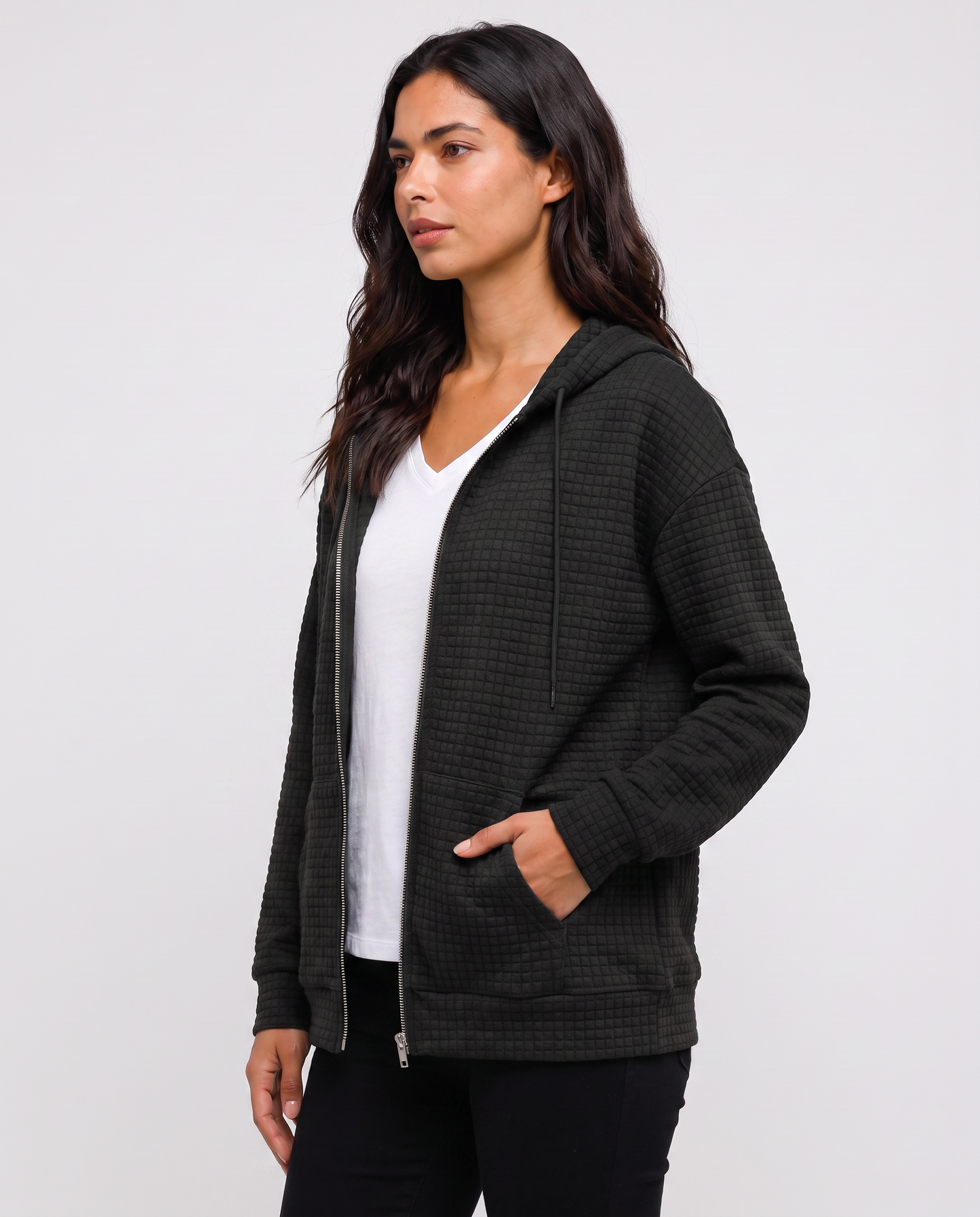 Virelle | Hoodie Zippé Texturé Femme