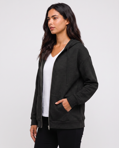 Virelle | Hoodie Zippé Texturé Femme