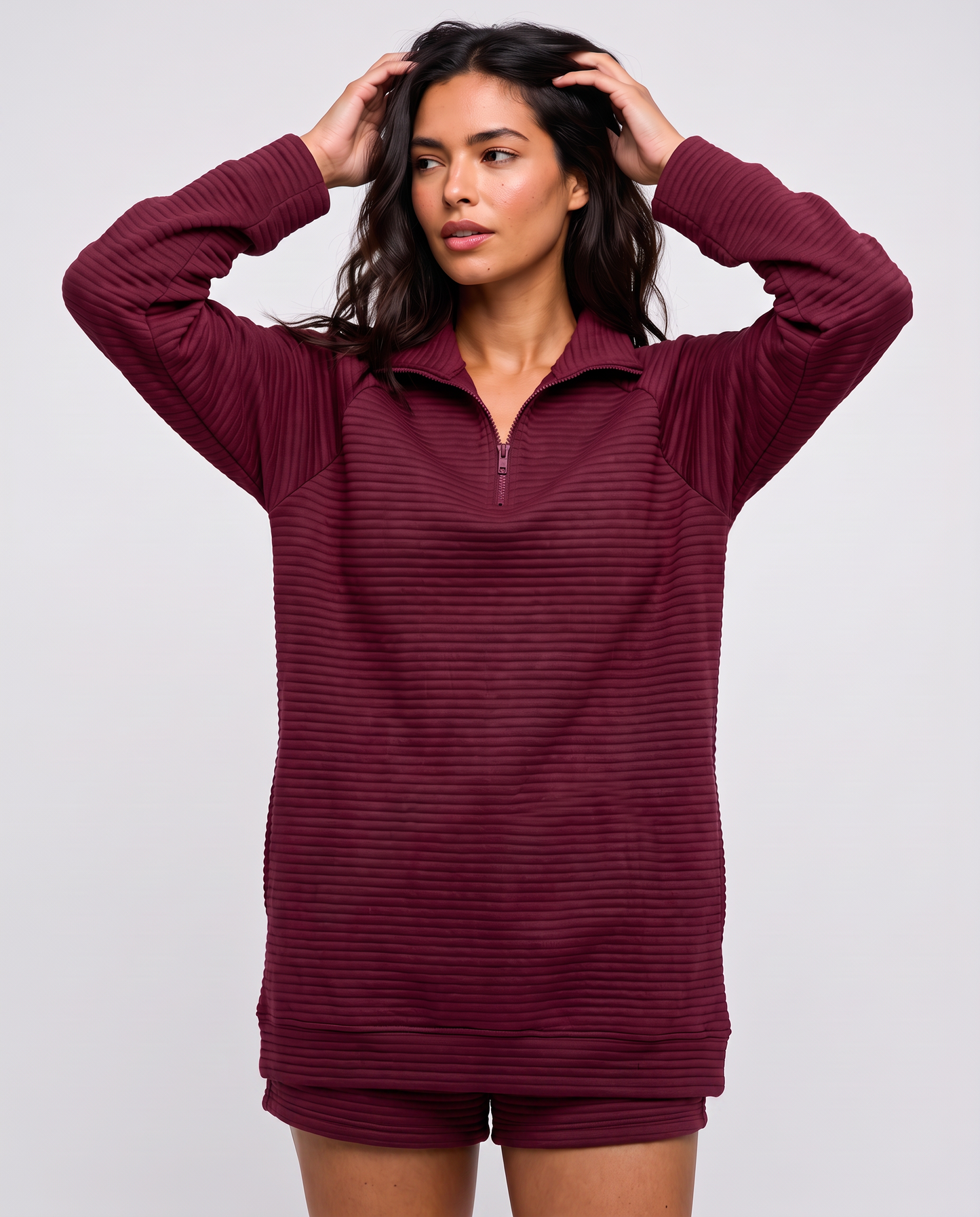 Virelle | Pull Côtelé Demi-Zip Femme