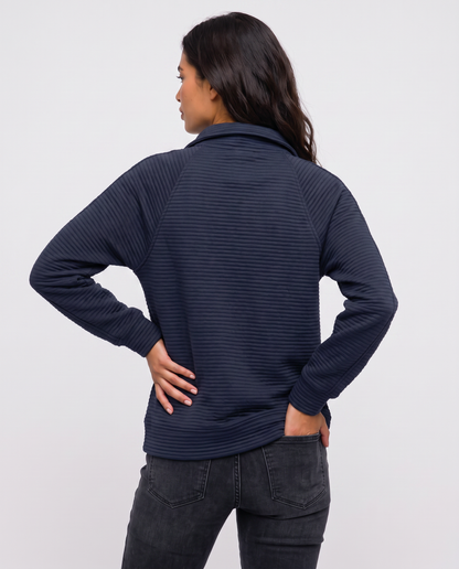 Virelle | Pull Côtelé Demi-Zip Femme