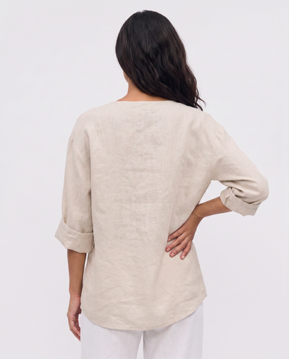 Virelle | Blouse En Lin Col V