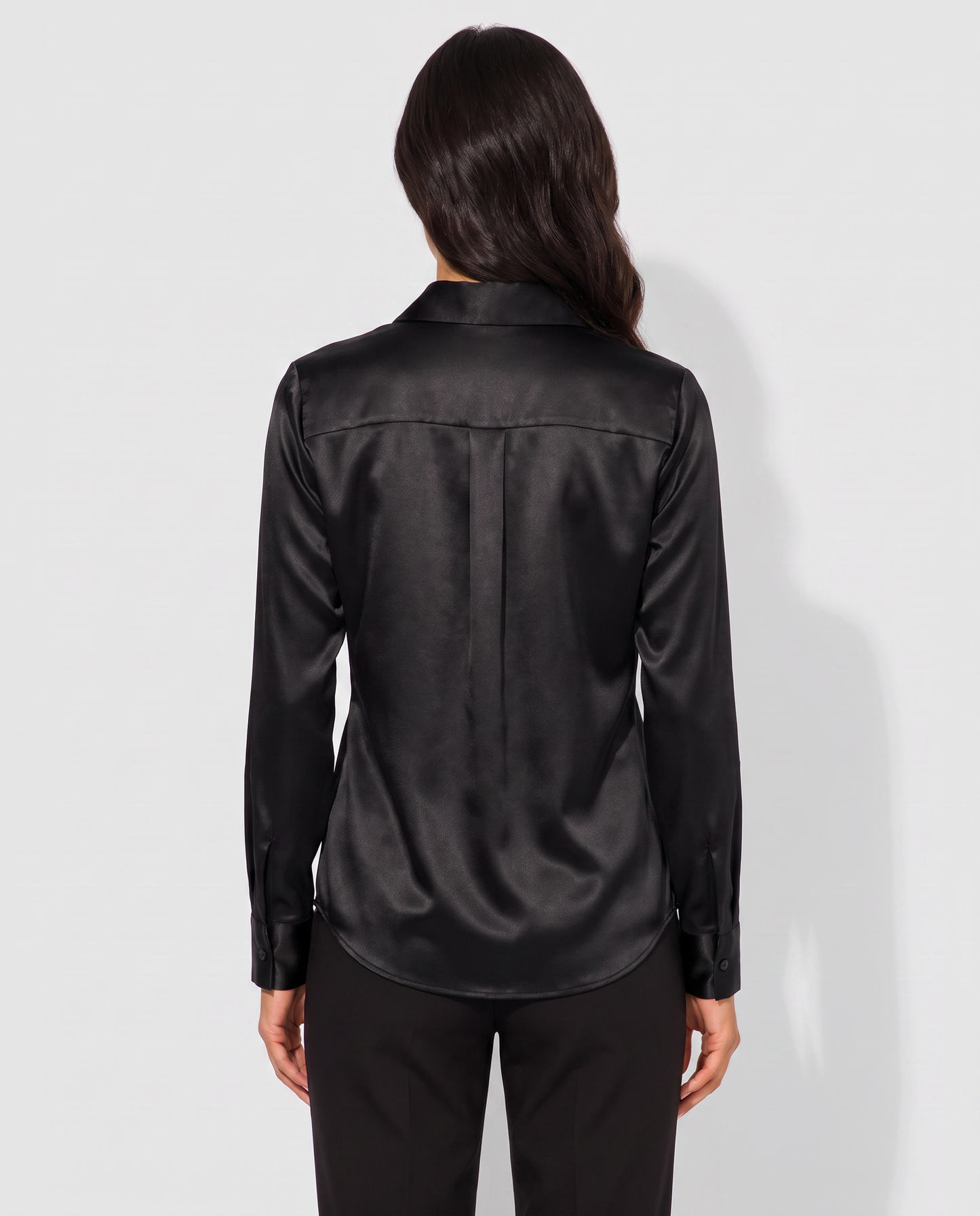 Virelle | Blouse Satinée À Col En V Et Manches Longues