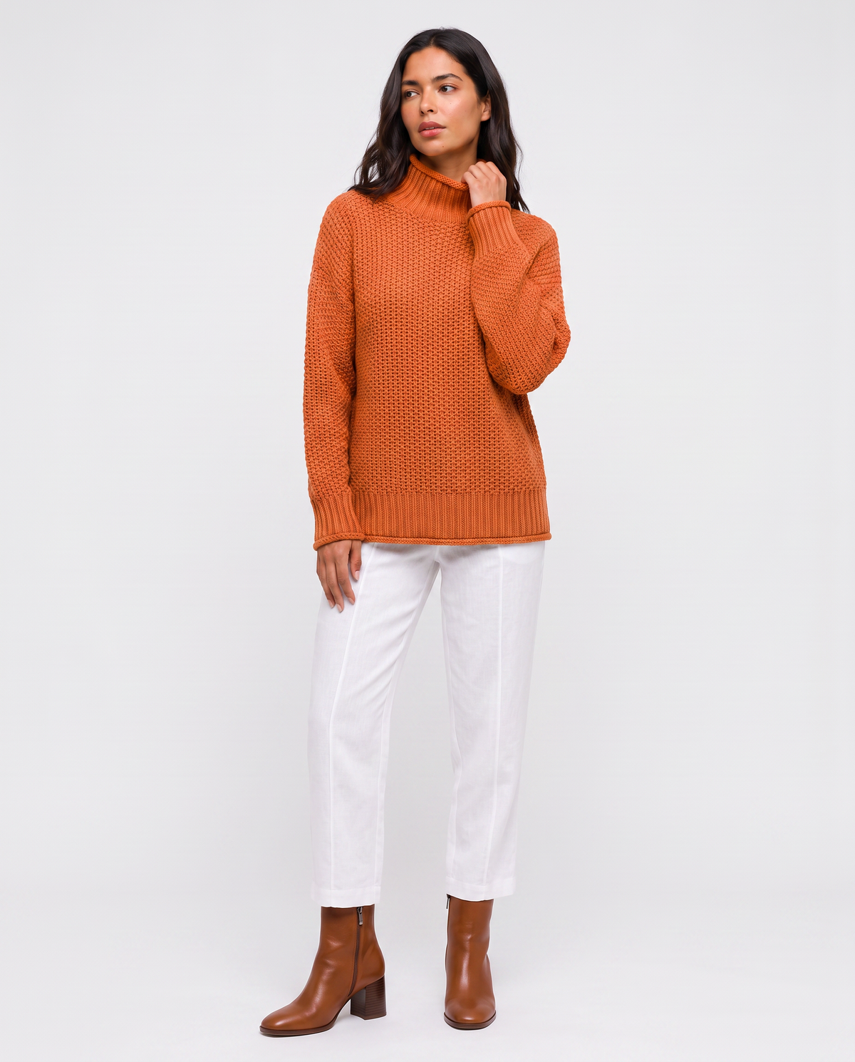 Virelle | Pull Col Roulé En Maille Épaisse