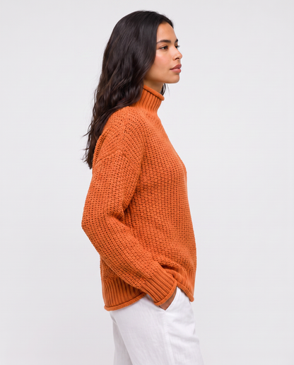Virelle | Pull Col Roulé En Maille Épaisse