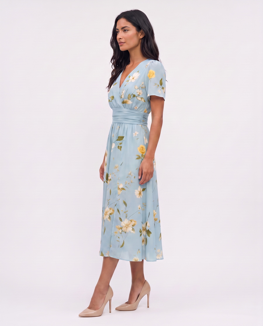 Virelle | Robe Midi À Col V